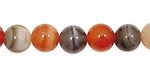 Red & Gray Botswana Agate Round 10mm