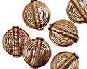 Antique Copper Disc with Concentric Circles 17mm