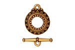 TierraCast Antique Gold (plated) Bali Toggle Clasp 20x16mm, 20mm Bar