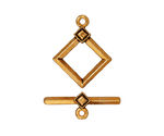 TierraCast Antique Gold (plated) Deco Diamond Toggle Clasp 22x17, 23 Bar