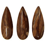 Marbled Coffee Jasper Cut Flat Teardrop 15x38mm
