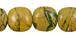 Green Vein Jasper Puff Square 18mm