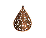 Stampt Antique Copper (plated) Fiddlehead Fern Drop 19x28mm
