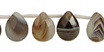 Botswana Agate Faceted Flat Teardrop 12x16mm