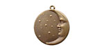 Vintaj Natural Brass Moon Face Charm 18x19mm