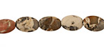 New Silver Leaf Flat Oval 10x8mm