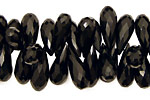 Black Onyx (AA - fine cut) Faceted Teardrop 6-7x15-18mm