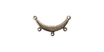 Stampt Pewter (plated) Ribbed Arc 3 Ring Connector 20mm