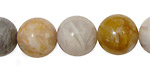 Bamboo Leaf Agate Round 14mm