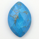 Howlite Turquoise Faceted Horse Eye Drop 45x30mm
