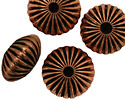 Antique Copper Corrugated Rondelle 11x19mm