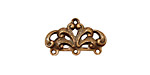 Stampt Copper (plated) Royal Crown 3 Ring Connector 22x14mm