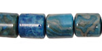 Larimar Blue Crazy Lace Drum 14x13mm
