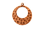 Stampt Antique Copper (plated) Hammered Gypsy Hoop 22x25mm