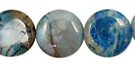 Brazil Blue Agate Puff Coin 20mm