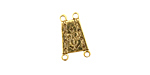 Stampt Antique Gold (plated) Arts & Crafts 2 and 2 Ring Connector 16x10mm