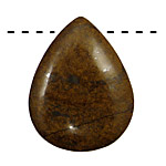 Bronzite Flat Teardrop Pendant 35x55mm