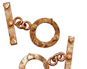 Copper Toggle Clasp with Coins & Hearts 17mm, 24mm Bar