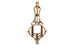 Stampt Copper (plated) Deco Drop Connector 15x32mm