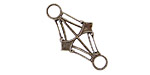 Stampt Pewter (plated) Diamond Filigree Connector 31x16mm