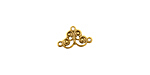 Stampt Antique Gold (plated) Scrolling Butterfly 3 Ring Connector 12x8mm