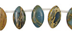 Blue Impression Jasper Spear Drop 10x18mm