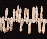 Pearly White Biwa Stick Top-Drilled 13-22mm