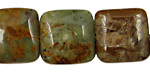 Petrified Green Opal Puff Square 20mm