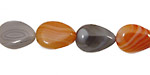 Red & Gray Botswana Agate Flat Teardrop 14x10mm