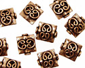 Antique Copper Square with Double Pretzel 12x10mm