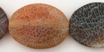 Matte Spiderweb Agate Flat Oval 28x23mm