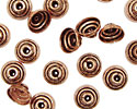 Antique Copper Stacked Circles Bead Caps 9mm