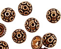 Antique Copper Bead Caps w/ Circles & Coins 10mm