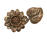Green Girl Shibuichi Large Sunflower Clasp