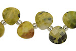 Yellow Turquoise Faceted Flat Teardrop 13mm