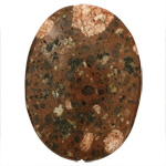 Mica Quartz Flat Oval Pendant 58x44mm