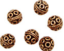 Antique Copper Round w/ Circles & Roping 11mm