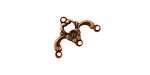 Stampt Antique Copper (plated) Single Pansy 3 Ring Connector 18x12mm