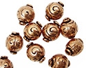 Antique Copper Round with Swirl 12x10mm
