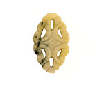 Yellow Turquoise Carved Oval Pendant 36x22mm
