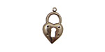 Stampt Antique Pewter (plated) Heart Lock Charm 12x20mm