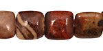 Red Conglomerate Jasper Puff Square 14mm