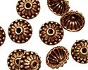 Antique Copper Fluted Bead Cap with Beaded Rings 18mm 