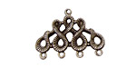 Stampt Pewter (plated) Scrolling 4 Ring Connector 28x20mm
