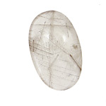 Silver Rutilated Quartz Freeform Cabochon 18-35x30-40mm