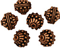 Antique Copper Fluted Round with Dots and Roping 13mm