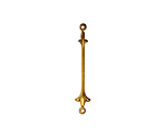 Stampt Antique Gold (plated) Fleur de Lis Connector 27x5mm