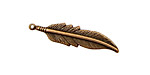 Stampt Copper (plated) Feather 8x35mm