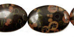 Black Leopardskin Jasper Flat Oval 30x20mm