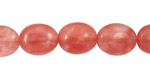 Cherry Quartz Flat Oval 13-14x11mm